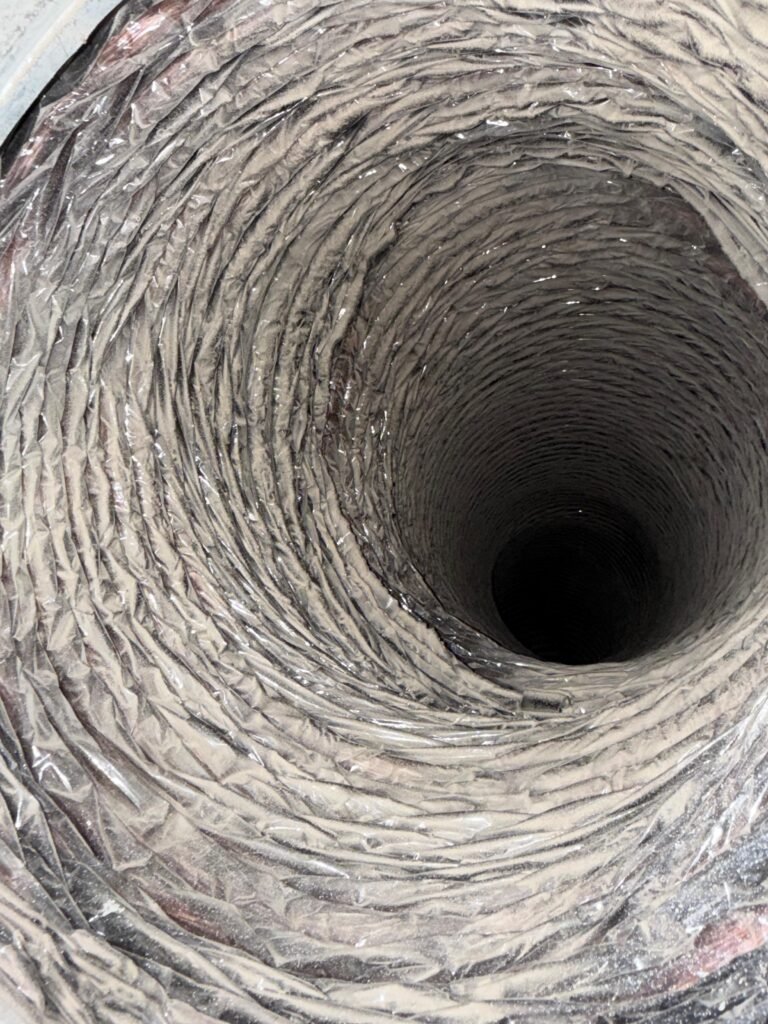 Duct interior close-up vertical