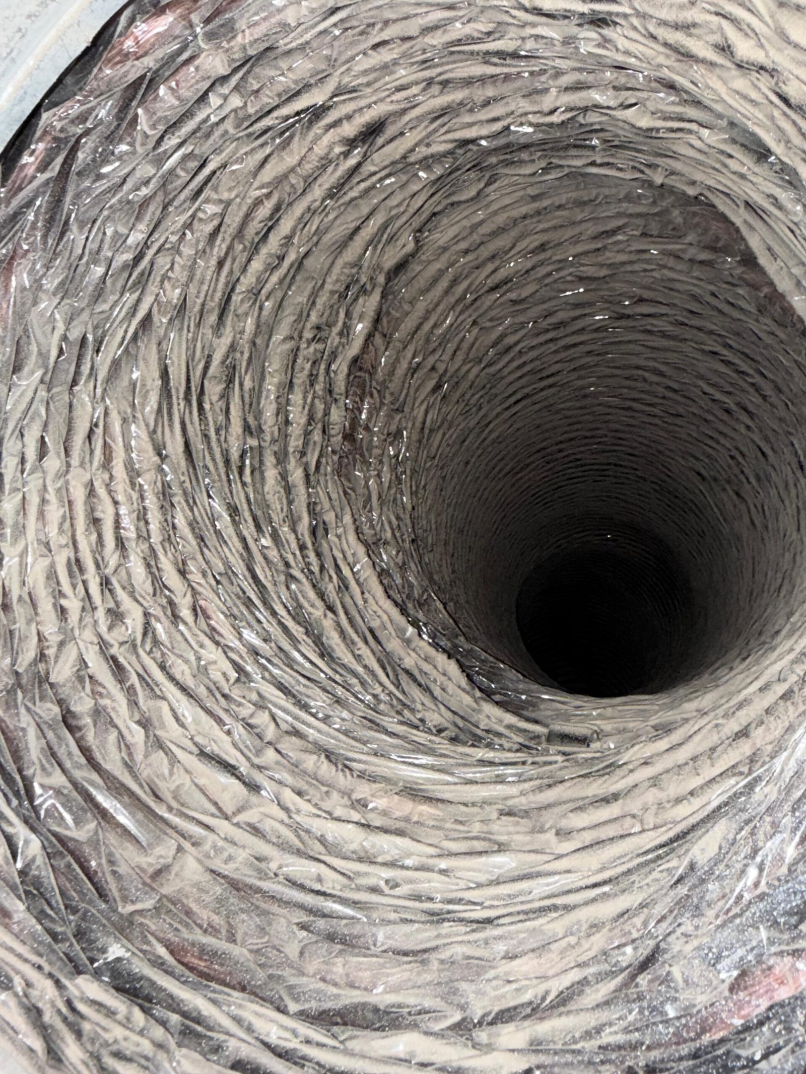 Duct interior close-up vertical